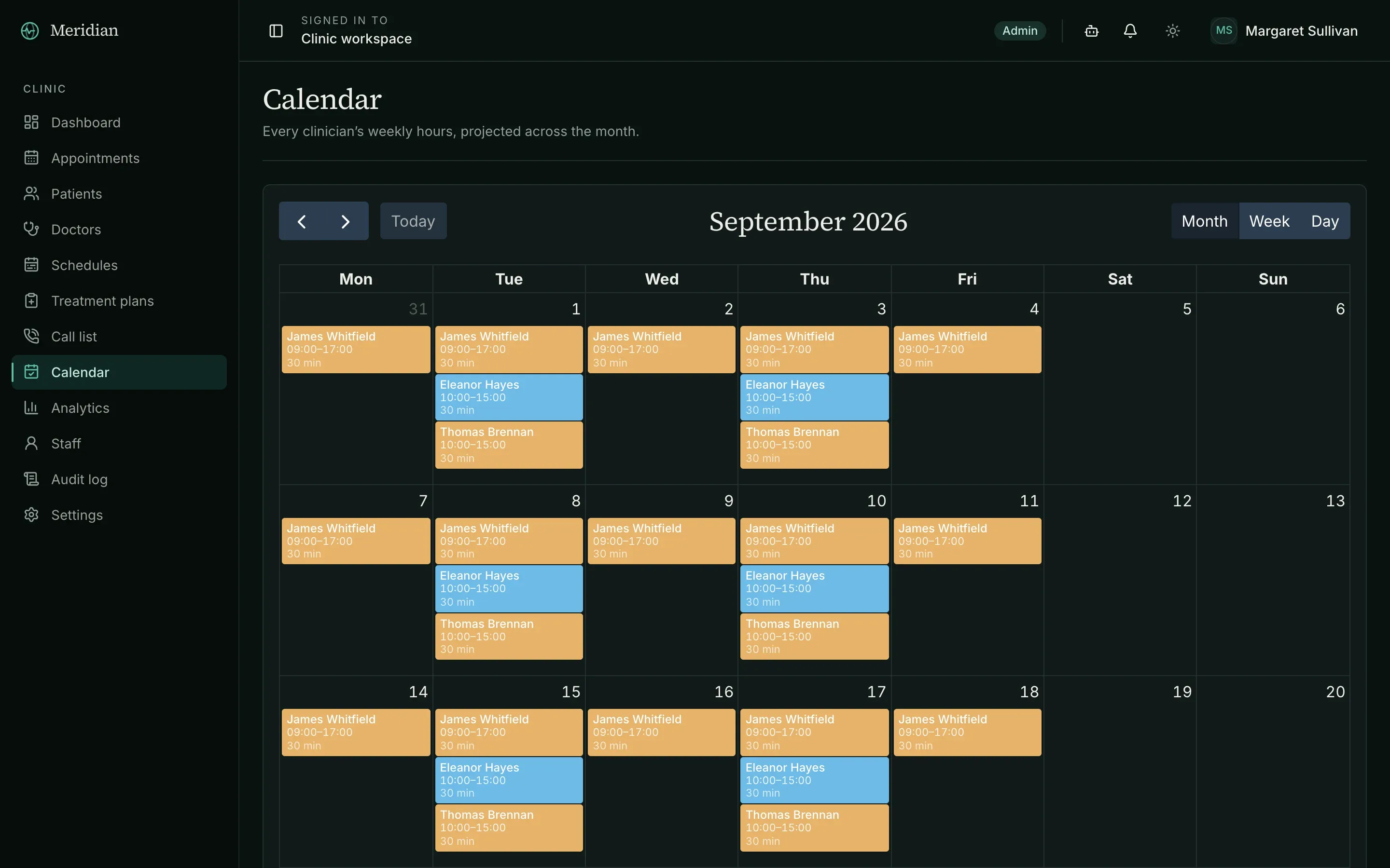 Meridian — Scheduling & calendar